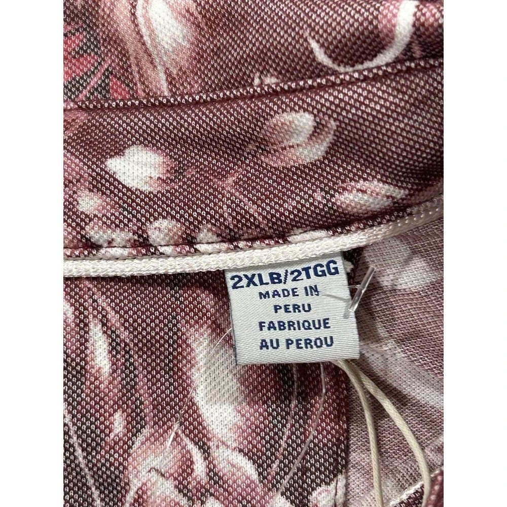 Tommy Bahama Island Zone Polo Hibiscus Floral Red Men’s 2XLB NWT Beach Quick Dry